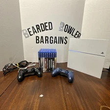 Sony PlayStation 4 Glacier White 500GB Console - 2 Controllers, 9 Games & Cables