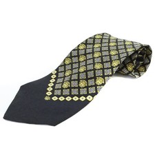 Gianni Versace Medusa Print Necktie, Silk, Black and Yellow