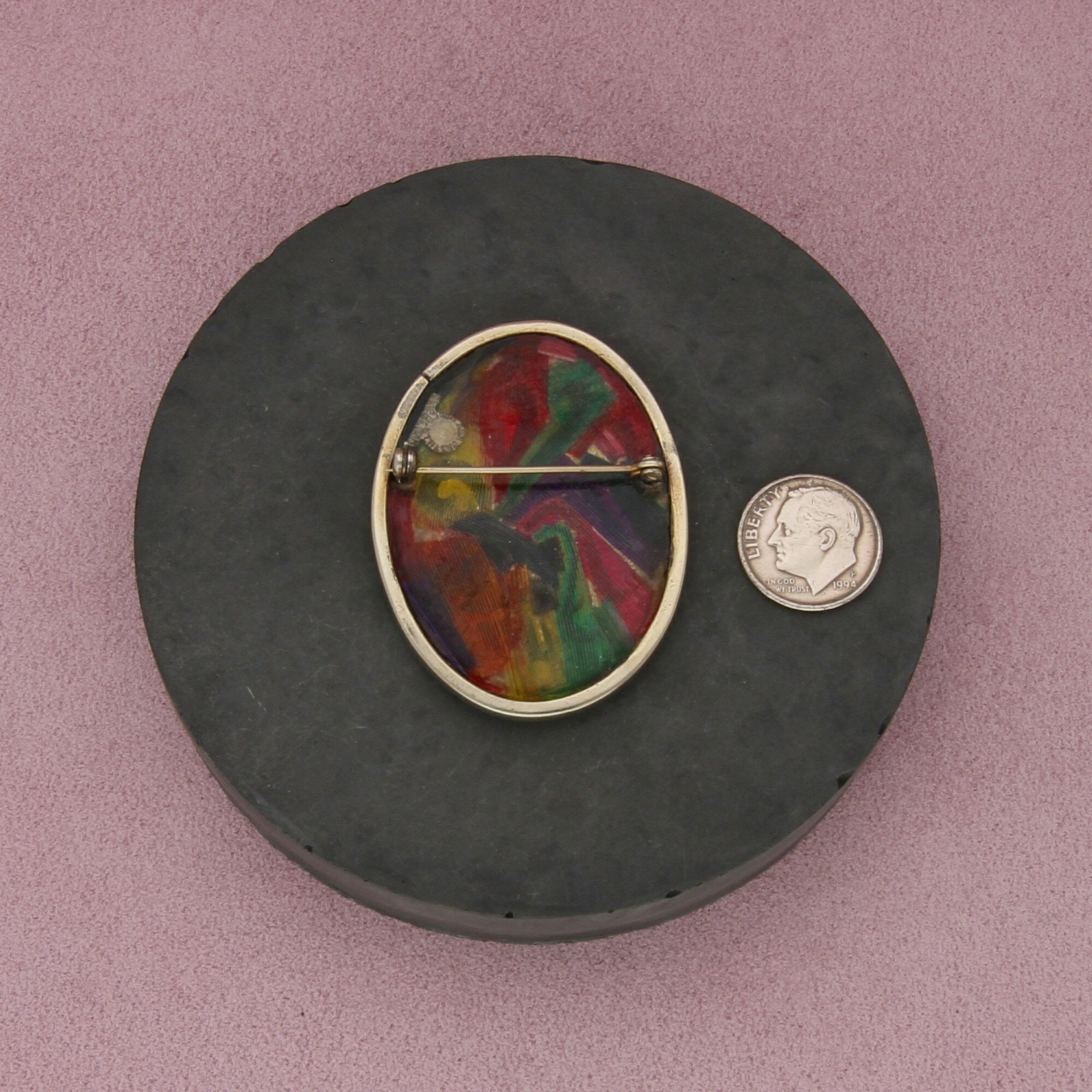 taxco mexico sterling silver los castillo vintage resin pluma azteca brooch