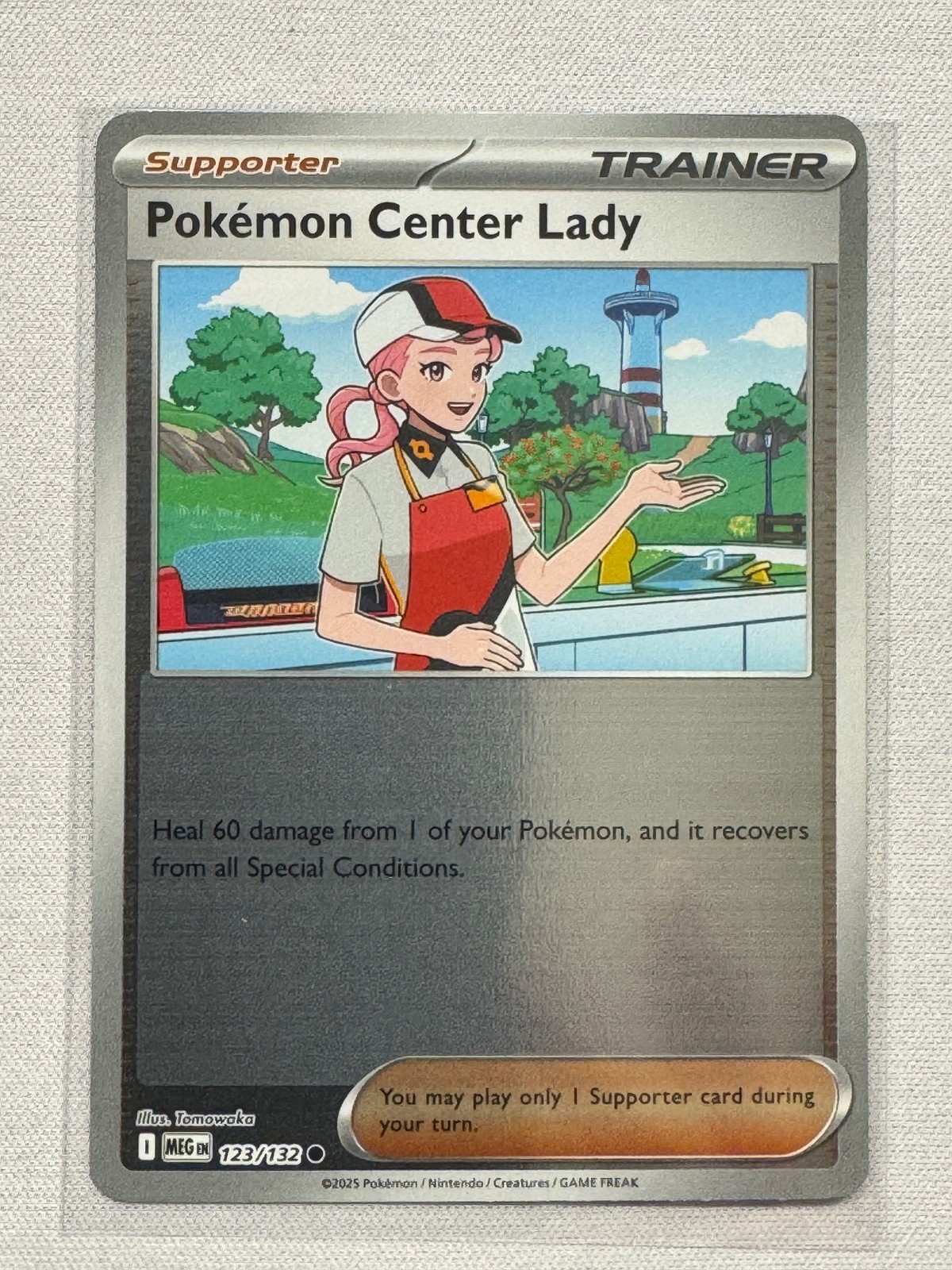 Pokemon Center Lady 123/132 Common Mega Evolution Pokemon Reverse Holo Near Mint