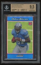 CALVIN JOHNSON 2007 BOWMAN CHROME BLUE REFRACTORS #BC75 115/150 RC BGS 9.5