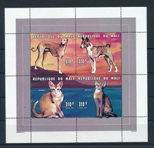 [35737] Mali 1996 Pets dogs cats Azawakh Basenji Souvenir Sheet MNH