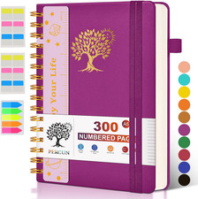 Spiral Notebook Journal for Women Men, 300 Numbered Lined Pages, College Ruled,