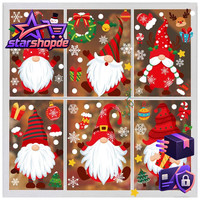 Fensterbilder Weihnachten Selbstklebend Weihnachtsmann Elche Statisch