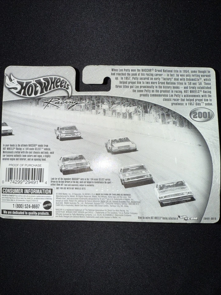 Hot Wheels Select 2001 Lee Petty Nascar #42 1957 Oldsmobile Sedan 1:64 - Image 3 of 4