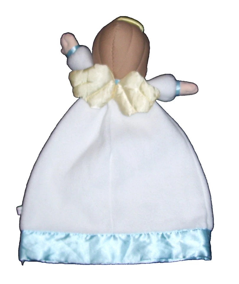 Precious Moments Luv N Care Blue Angel Boy Muñeca Bebé Manta Borde Satinado 2003 Foto 2 de 3
