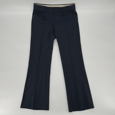 Theory Women's Dress Pants Size 4 Black Flare Leg Flat Front Stretch