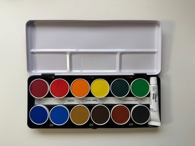 Holbein Opaque Watercolor Cake Colors Set 12 Gouache (C030) made in Japan NEW
