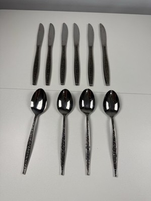 Vintage Interpur Florenz Stainless Dinner Flatware Japan Set of 10 MCM