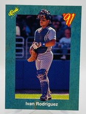 1991 Classic III Baseball Travel Green Ivan Rodriguez RC #T78 Texas Rangers