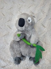 FAO SCHWARZ Stuffed Animal Gray KOALA with Bamboo Save the Earth Plush Toy