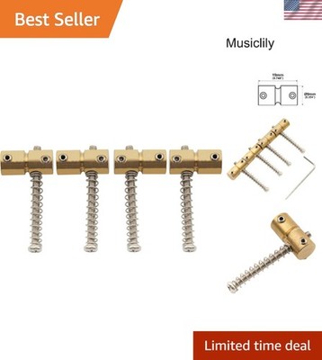 4pcs Adjustable 19mm Brass Bridge Saddles for Precision & Jazz Bass Upgrade
