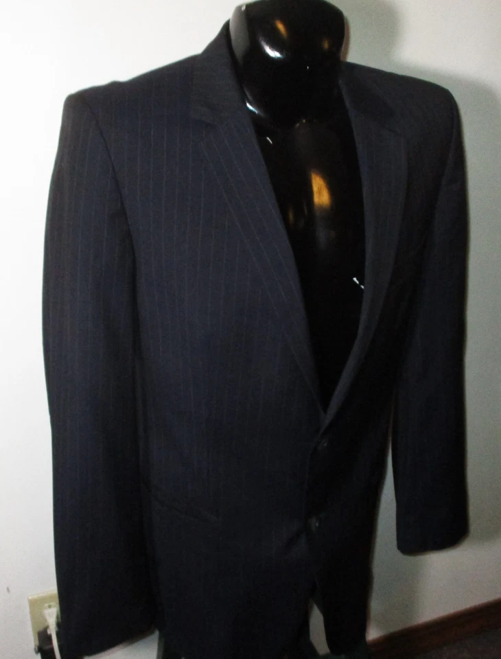 Traje de 2 piezas HUGO BOSS azul marino 100 % lana para hombre talla 42 largo, 36X32 Foto 4 de 4