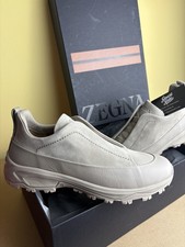 Ermenegildo Zegna Triple Stitch Suede Monte Beige Men’s Trainers Sneakers UK 9