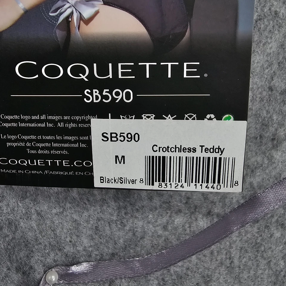 Cuña de encaje extraíble de malla festoneada Coquette para mujer sin entrepierna Foto 4 de 4