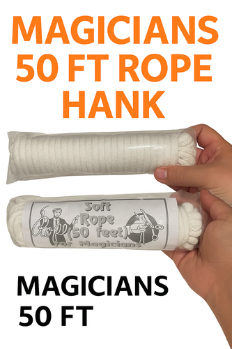 50' Feet WHITE SOFT ROPE Magic Tricks Cut & Restore Hank And Bundle Magician NEW - 第 9/9 張圖片