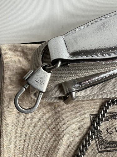 GUCCI 696804 DIONYSUS MICRO CROSSBODY SILBER LEDER MIT KETTE/SCHULTERRIEMEN NEU - Bild 17 von 21