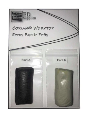 ED SUPPLIES 38G Nero. Stucco epossidico per riparazione lavello e piano di lavoro Corian® - rotto, scheggiature e crepe.