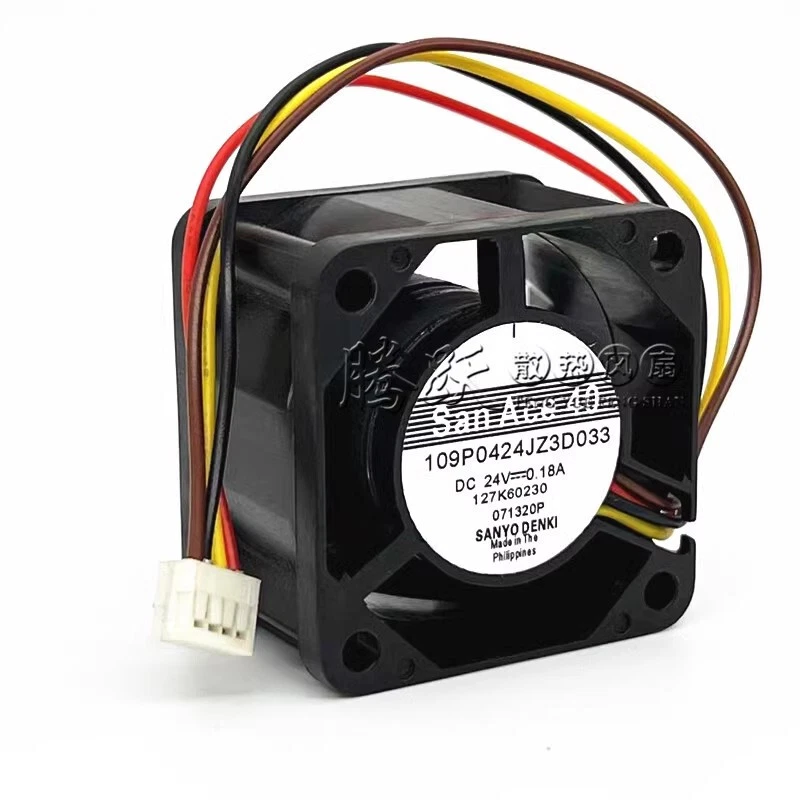 Sanyo 109P0424JZ3D033 4028 24V 0.18A 4CM 4-Pin Dual Ball Inverter Cooling Fan - Image 3 of 4