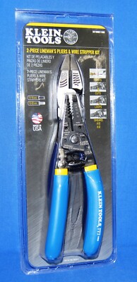 Klein Tools D2139NE11055 2 Piece Lineman's Pliers & Wire Stripper Kit