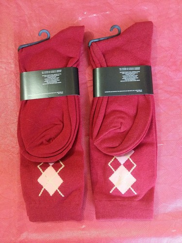 NWT ~ ANNA SUI ~ Women's Pink / Wine / Diamond Pattern Knee Socks ~ Size 9-11 - 第 2/2 張圖片