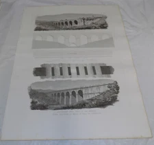 1856 Print/PRENESTINA STREET AT MILE POST 9, STONE ARCHES AND BRIDGE/ROME ITALY