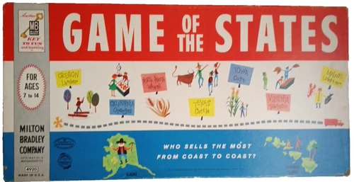 Game Of The States, Board Game, Milton Bradley, 100%, Complete, Vintage, 1960