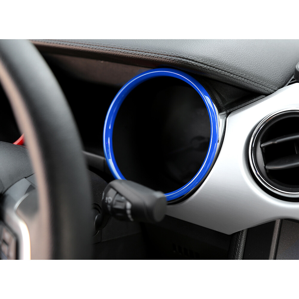 2x Blue Inner Dashboard Decor Ring Cover Trim For Ford Mustang 2015+ - Savadi-Car