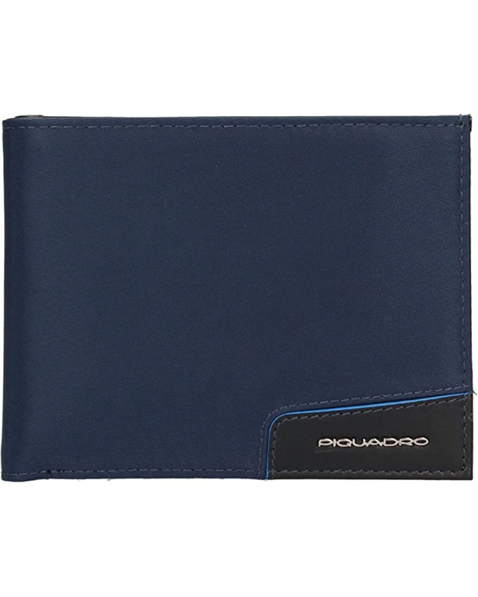 Portafoglio Piquadro Pu1241ryr Uomo Pelle E Canvas Blu eBay