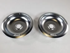Lot Of 2 Electrolux 316048413 Silver Round Chrome Stainless Steel Drip Pan Ring