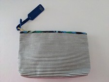 ESTEE LAUDER French Riviera Make Up Travel Cosmetic Bag STRIPES FLORAL NEW
