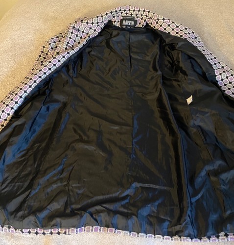 Vintage Marvin Richards gewebter Wollmischung Trenchcoat Statement Jacke Pastell - Bild 10 von 17