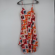 NEW Savanna Jane Diamond Strappy A-line 100% Rayon Multicolor Dress Sz S NWT