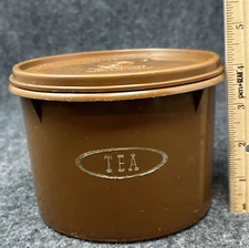 Tupperware 263-5 Tea Canister Harvest Brown 1970s Snap Lid Vintage USA READ