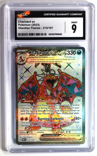 Pokemon TCG Charizard ex - 215/197 Obsidian Flames Ultra Rare - CGC 9