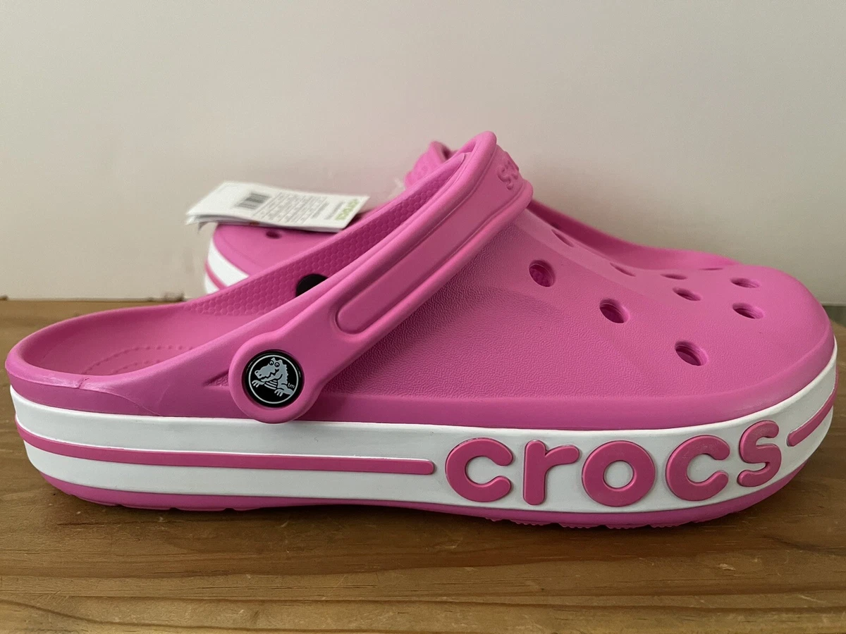 Crocs Women s Bayaband Clogs Slip On Size 12 Men s 10 Dark Pink