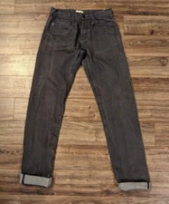 Unbranded Brand 13.5 Ounce Tapered Men's Gray Selvedge Denim Jeans 29 (28x33)