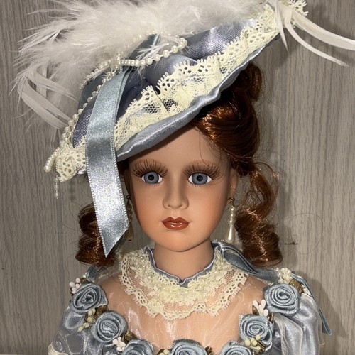 Show Stoppers Rotating Porcelain Victorian Doll Head Music Box 12" AVA - Picture 2 of 22