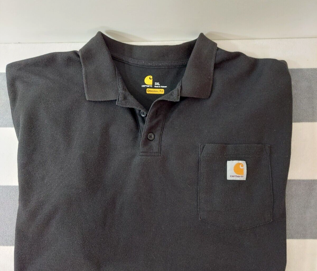 Carhartt Shirt Mens 3XL Black Original Fit Pocket Polo K570 Carhartt Shirt Mens 3XL Black Original Fit Pocket Polo K570