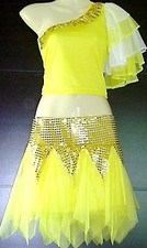 Girls Cheerleader Costume/Uniform Carnival/Marnival Yellow/Gold Size 98-170