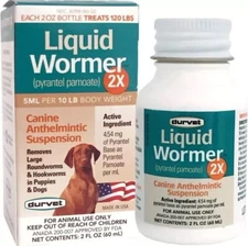 Double Strength Liquid Dog Wormer for Puppies and Adults 2 Fl Oz 1 Pack