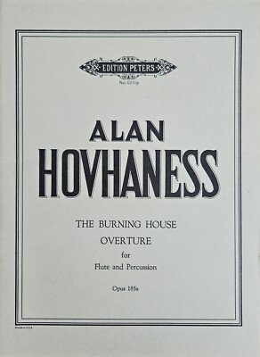 Alan Hovhaness The Burning House Overture for Flute and Percussion Op 185a Score