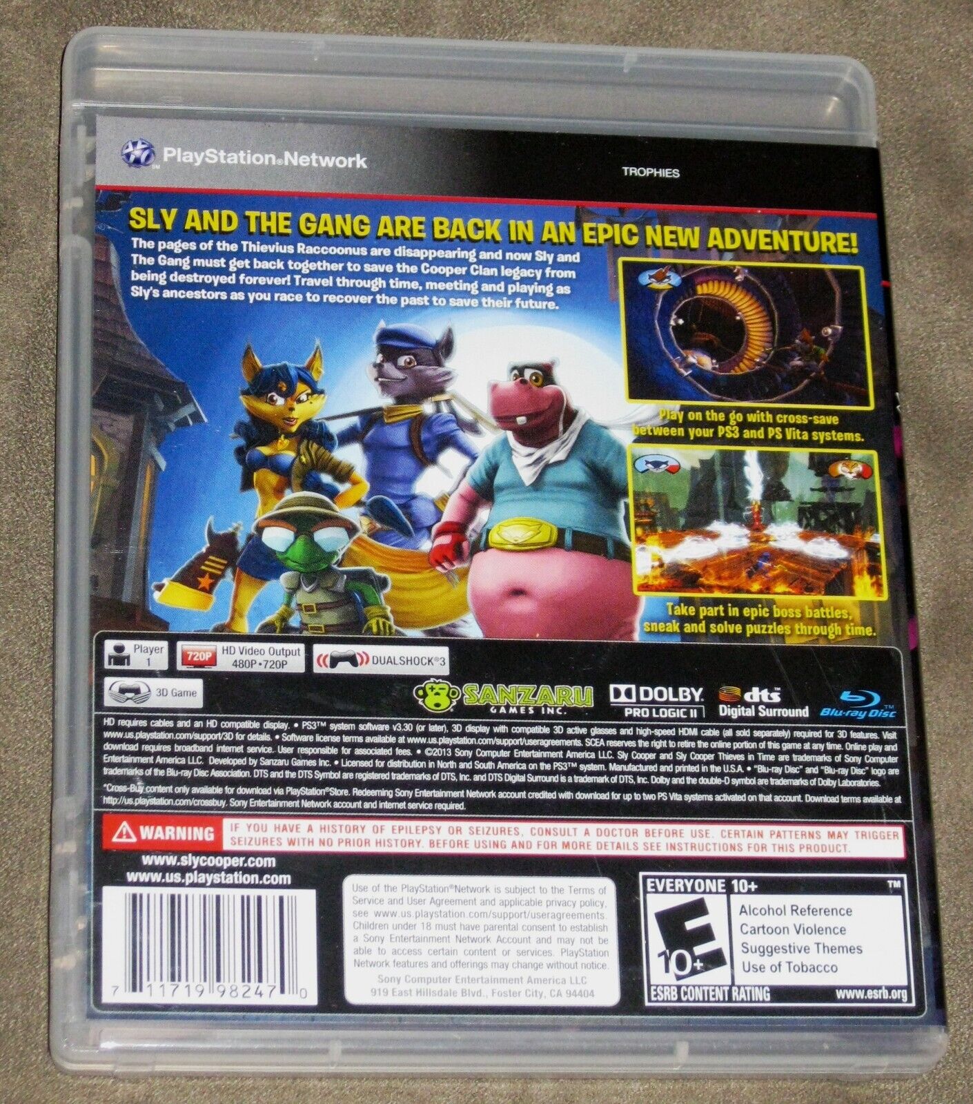 Sly Cooper Thieves in Time (Sony PlayStation 3) PS3 Video Game,  in  2023