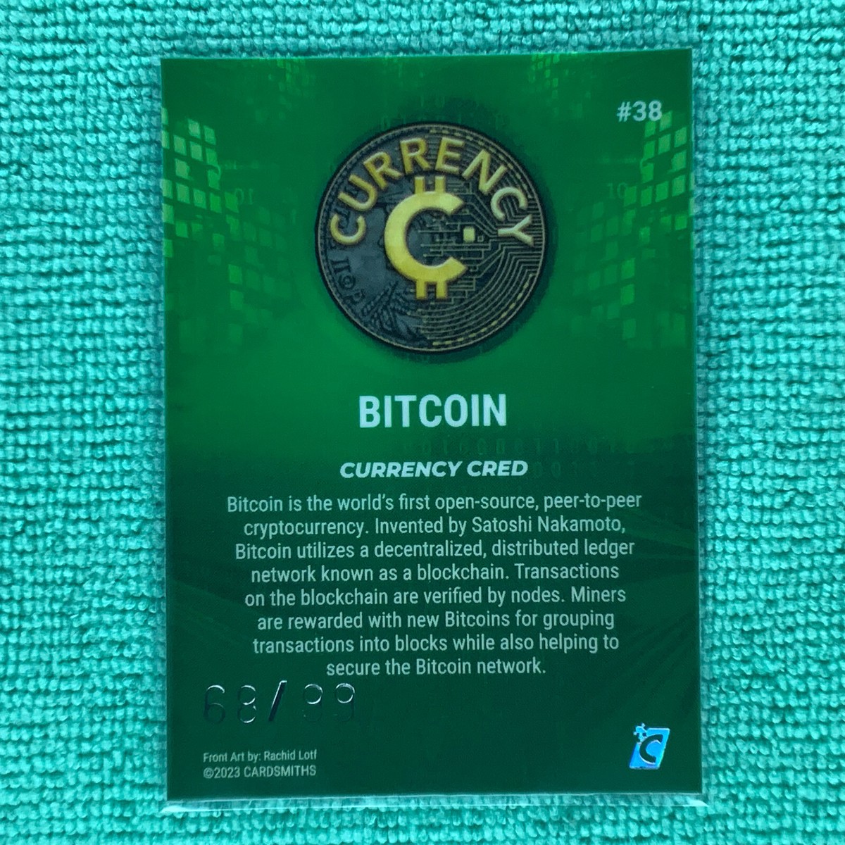 Bitcoin #38 - EMERALD 68/99 Gemstone Refractor - Cardsmiths Currency Series  2 | eBay