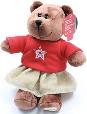 New Starbucks 2018 Bearista Bear Girl Plush Gold Skirt Red Sweater 147th LE