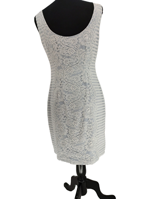 Jessica Simpson Woman White Blue Lace Shift Dress Size 6 Double Lined Size  Zip | eBay