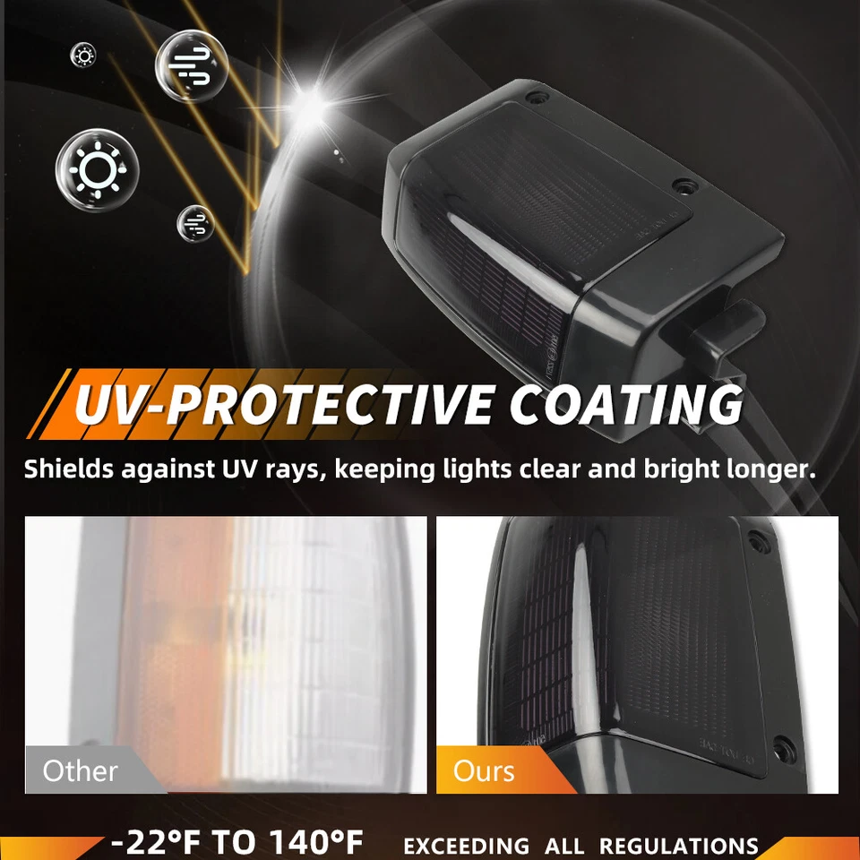 2 luces de señalización laterales de esquina delantera con lente ahumada para camioneta Nissan D21 1990-1997 Foto 3 de 4