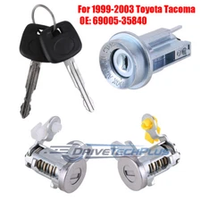 Door Lock Key Ignition Lock Cylinder Keys Set For 1999-2003 Toyota Tacoma Tundra