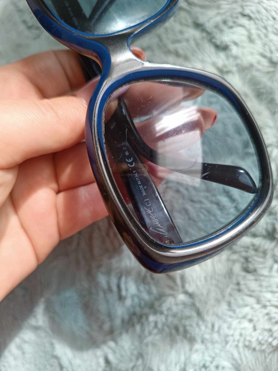 sun glasses women gucci big round y2k blue and black super