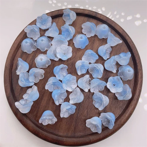 100Pcs Multicolor Vintage Trumpet Bell Flower Cap Beads Lampwork Glass 10x6mm - Picture 27 of 50